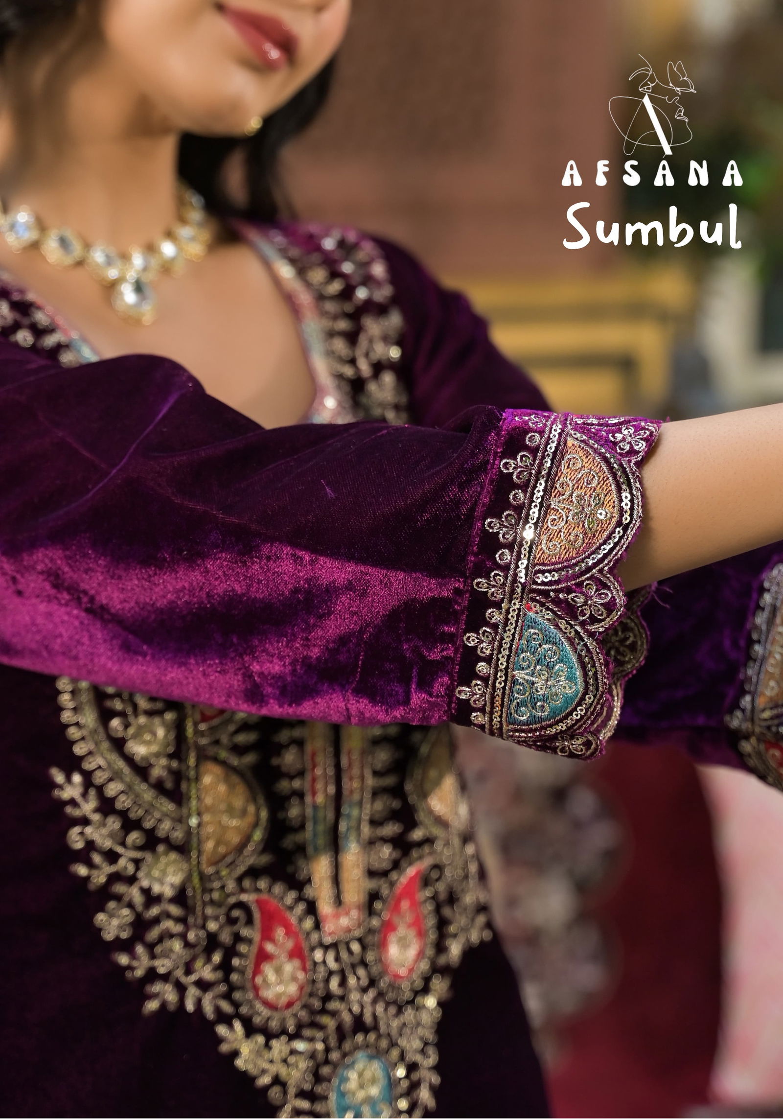 Sumbul By Afsana Embroidery Velvet Salwar Kameez Wholesale Shop In Surat